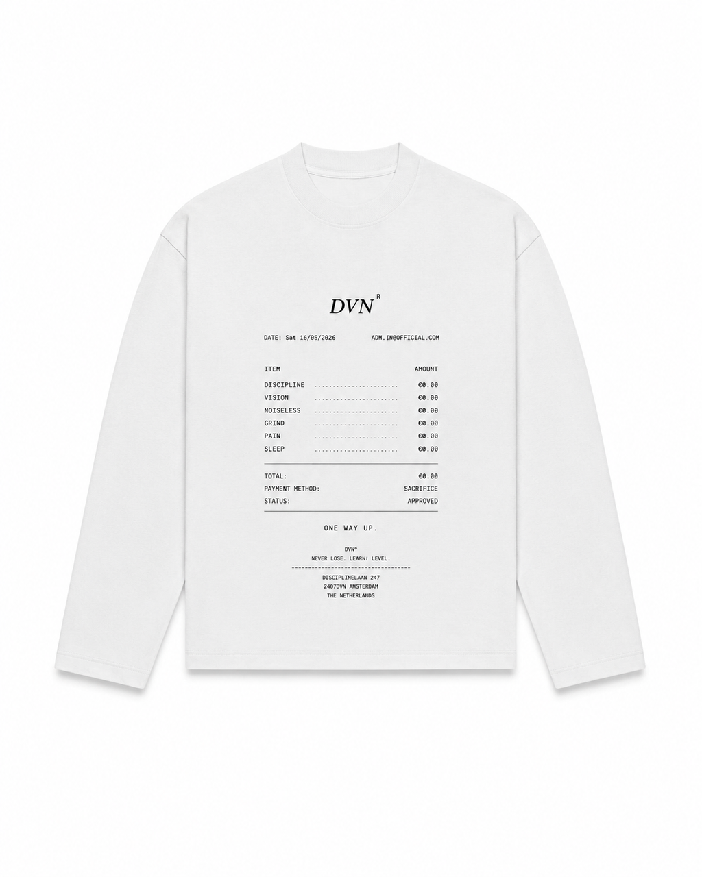 The Reciept longsleeve pearl white