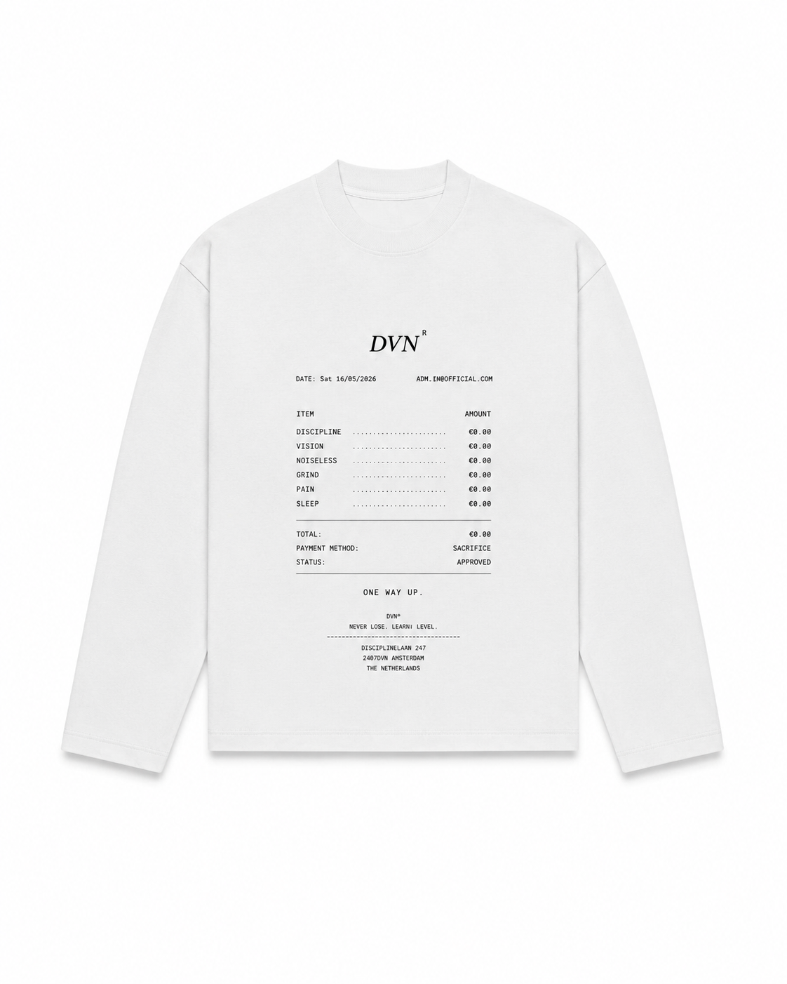 The Reciept longsleeve pearl white