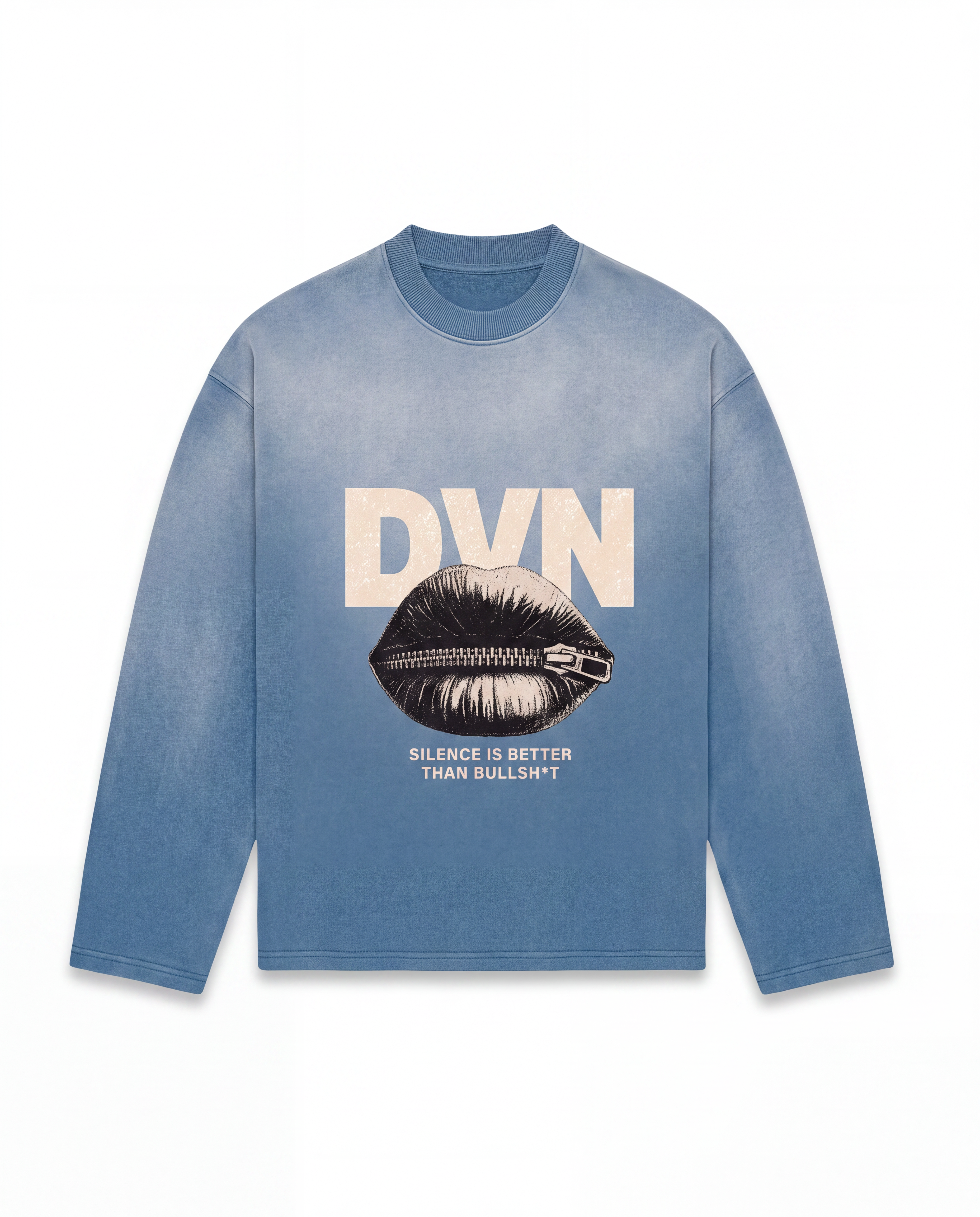 Silence is better then bullsh*t sunfaded blue longsleeve