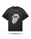 DIFFERENT TASTE oversized tee sunfaded black