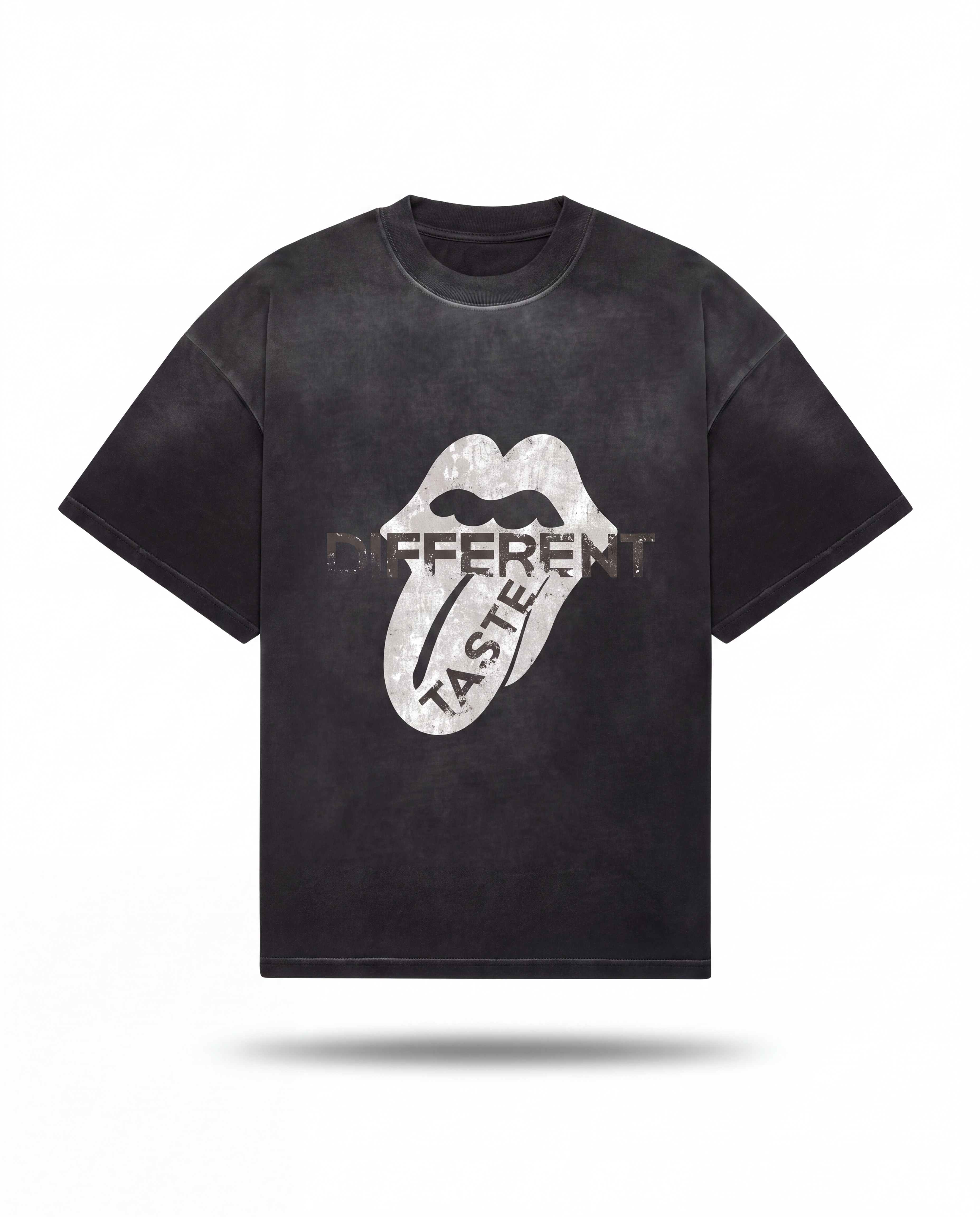 DIFFERENT TASTE oversized tee sunfaded black