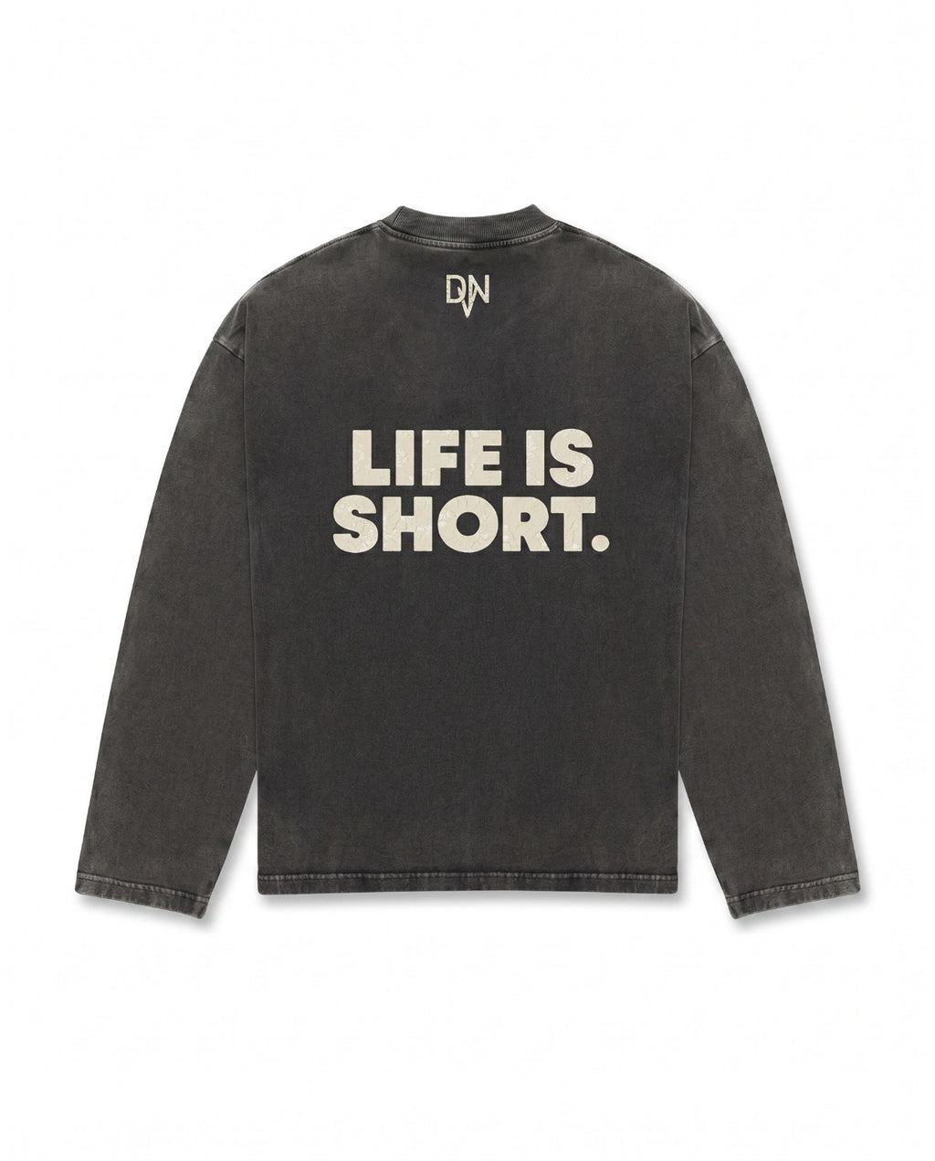 LIFE IS SHORT Vintage black longsleeve