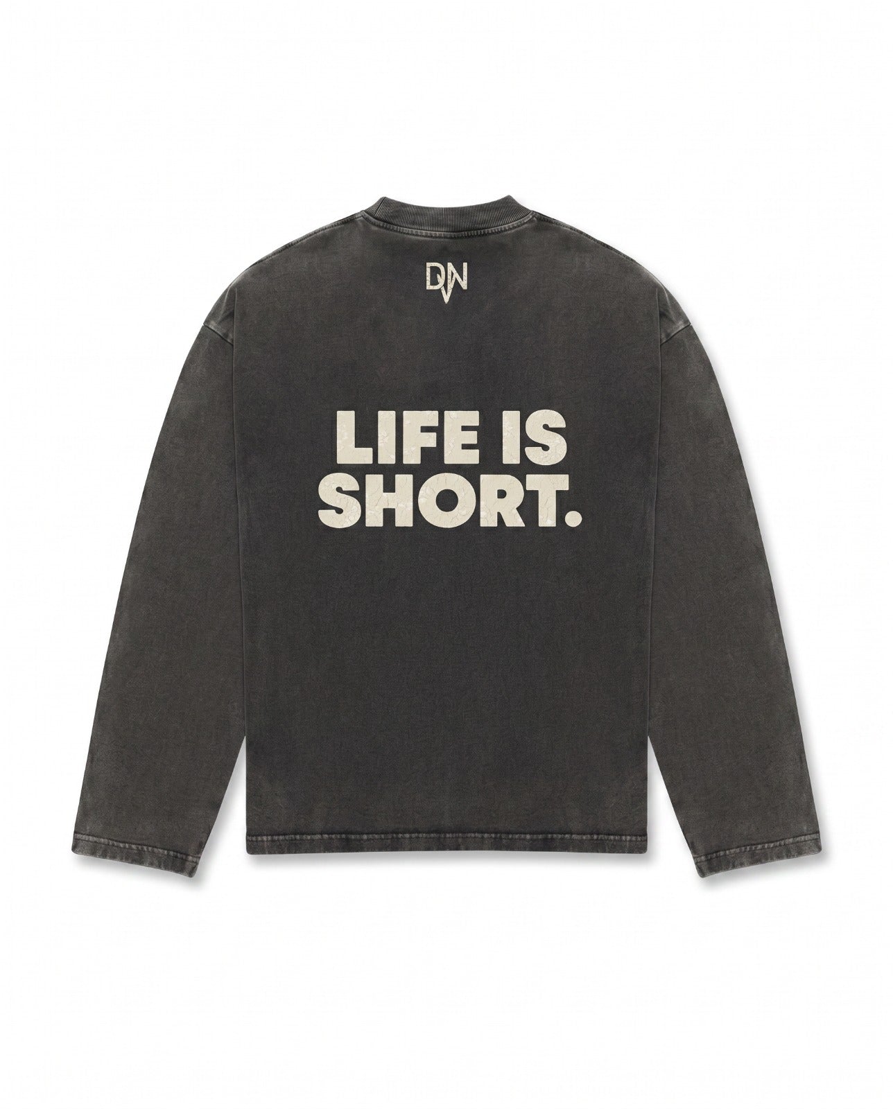 LIFE IS SHORT Vintage black longsleeve